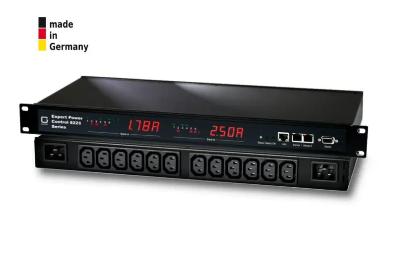 2x 6-fold switched and outlet-metered PDU,2 x 16 A, 12 x IEC C13 rear