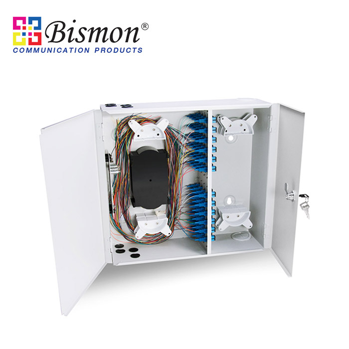  BISMON - Panel de conexión de fibra óptica ODF de 48 núcleos,  caja de montaje en pared para interiores, marco de distribución óptica  (juego completo con coleta SC/UPC, adaptador, bandeja de