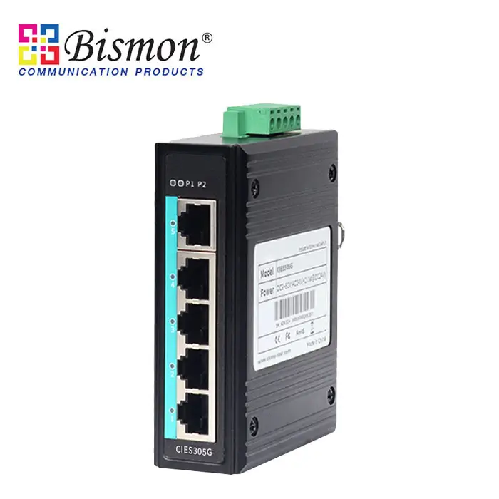 5-Port Gigabit DIN Rail Unmanaged Industrial Ethernet Switch