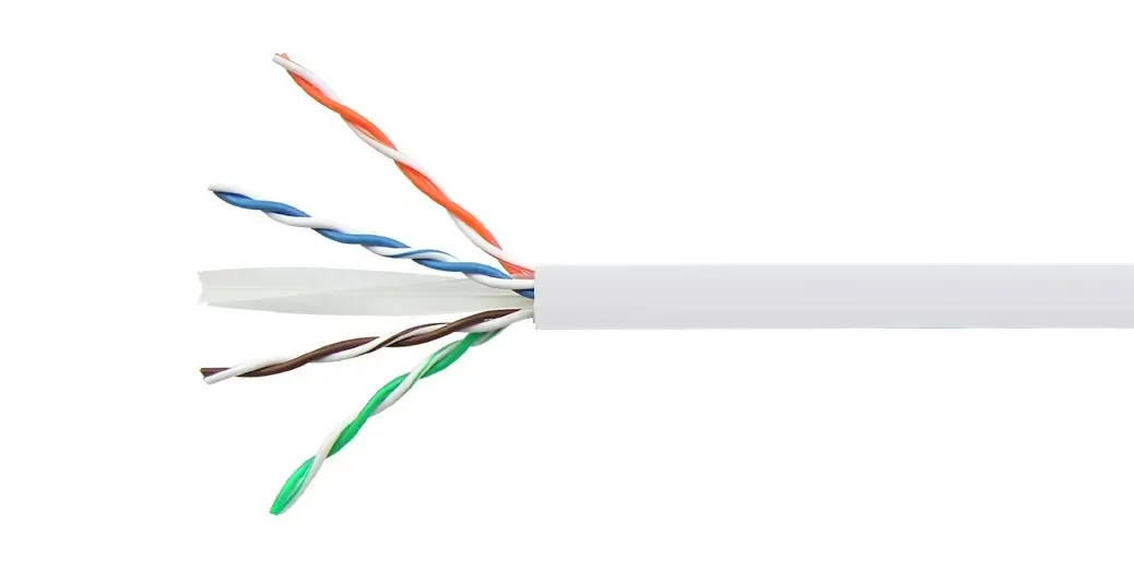 Category 6 U/UTP Cable, low smoke zero halogen, White jacket, 4 pair , 23AWG , (305 m)