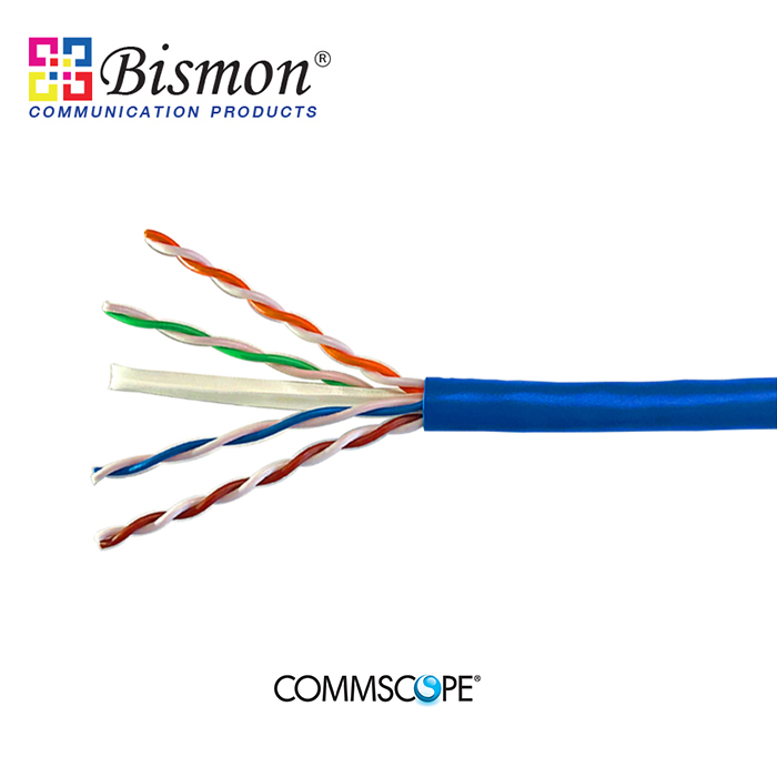 Commscope) UTP Cable Cat.6 4 pair 23 AWG CMR rate Jacket Blue - BISMON   All of Comunication Products Terminated OTDR,Test OTDR,Fusion splice,Fiber  Optic cable