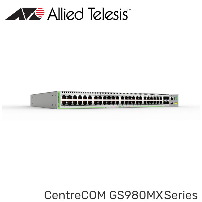 GS980MX-52-The-CentreCOM-GS980MX-52-stackable-Gigabit-Layer-3-Lite-switch-features-48-x-100M-1G-ports-and-4-x-10G-uplinks