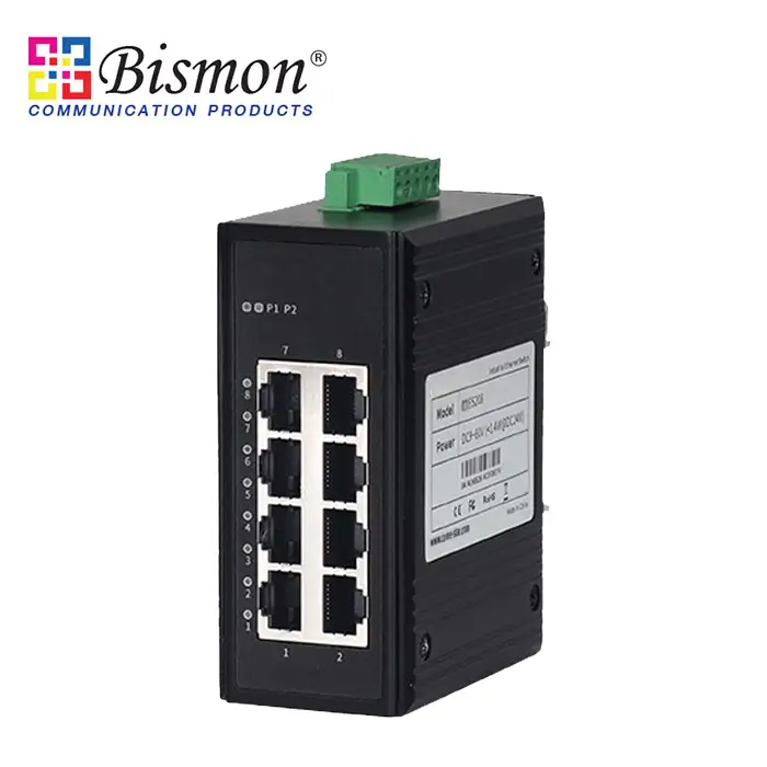8-Port 100M DIN Rail Unmanaged Industrial Ethernet Switch