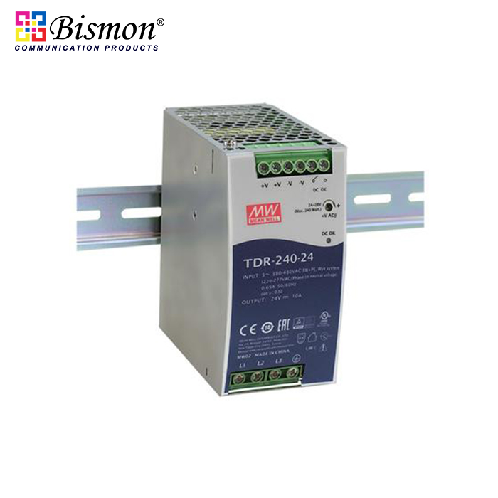 Meanwell-Industrial-DIN-Rail-Power-adapter-240W-Slim-Three-Phase-Industrial-DIN-Rail-with-PFC-Function-TDR-240-48