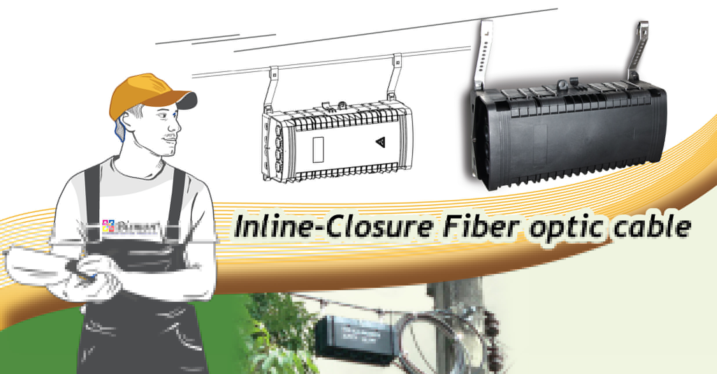 New! Inline Closure Fiber optic cable 48 Core(Max.96 Core)