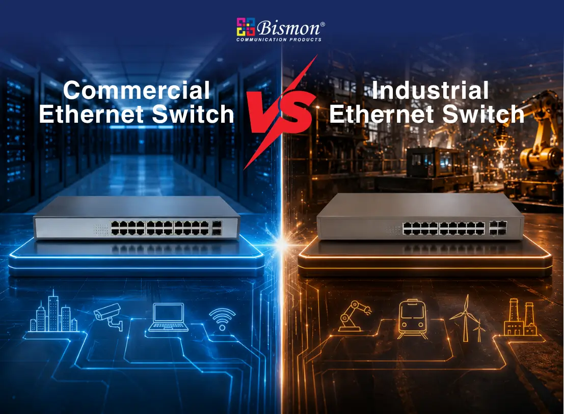 Commercial Ethernet Switch vs Industrial Ethernet Switch ต่างกันอย่างไร?