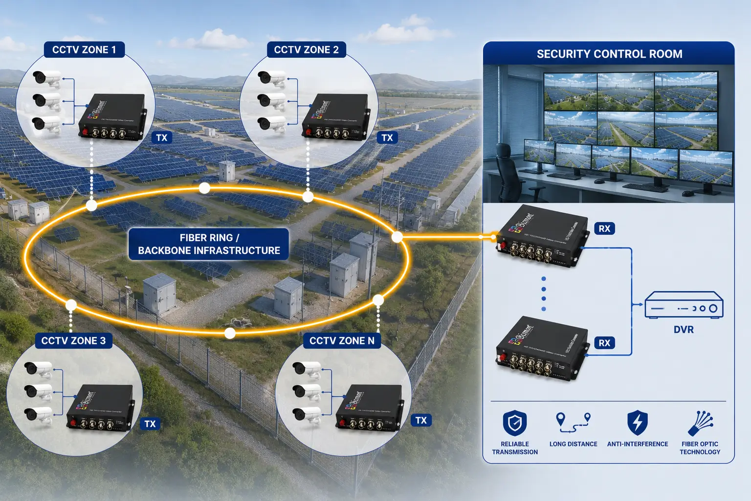 Fiber Optic Video Converter คืออะไร? ทำงานอย่างไร มีกี่ประเภท และเลือกใช้อย่างไรกับระบบ CCTV