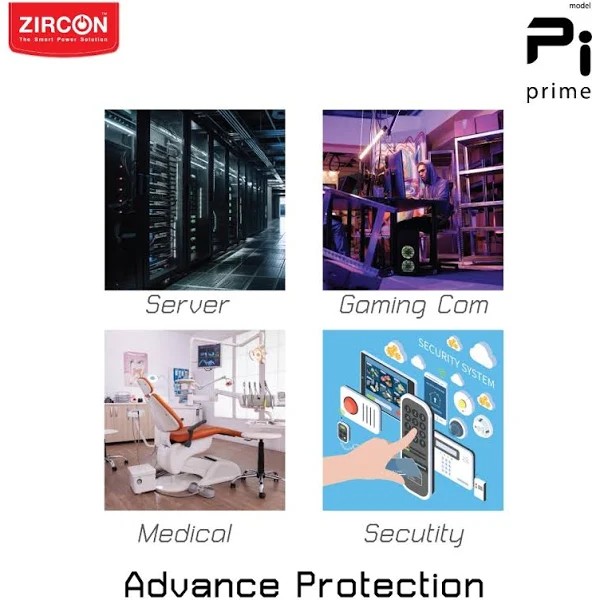 เครื่องสำรองไฟ ZIRCON UPS PI PRIME 2000VA / 1600W / LINEINTERACTIVE / PURESINEWAVE
