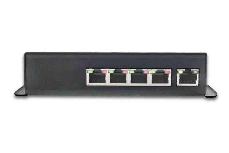 Monitoring system with 4 relay outputs and 12 signal inputs 4 potential-free relais outputs, 12 passive signal inlets, redundant power supply(PoE)