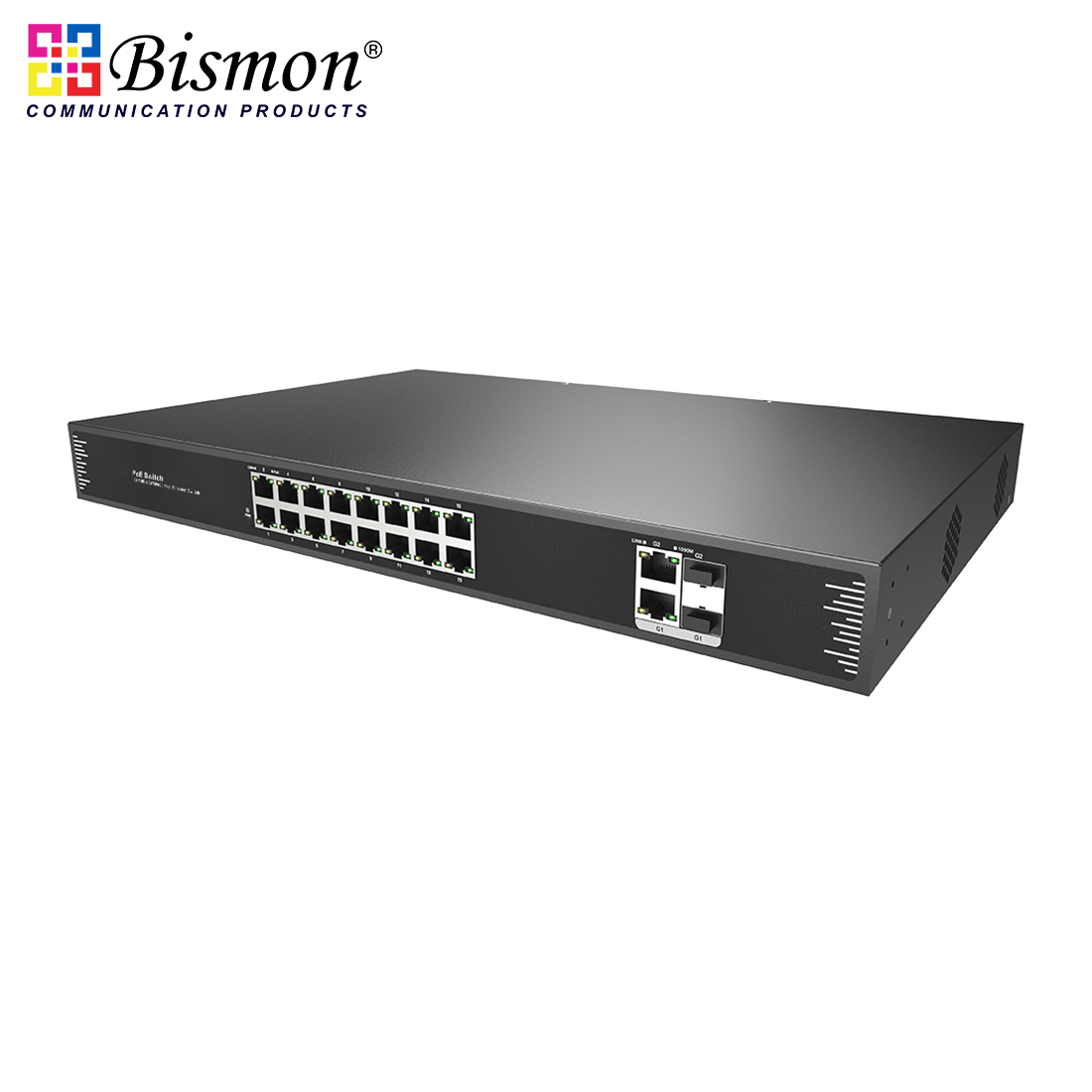 16x10/100 RJ45 PoE with 2 Gigabit Uplink Combo Port Unmanaged
