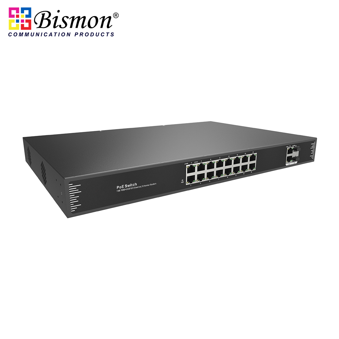 16x10/100 RJ45 PoE with 2 Gigabit Uplink Combo Port Unmanaged