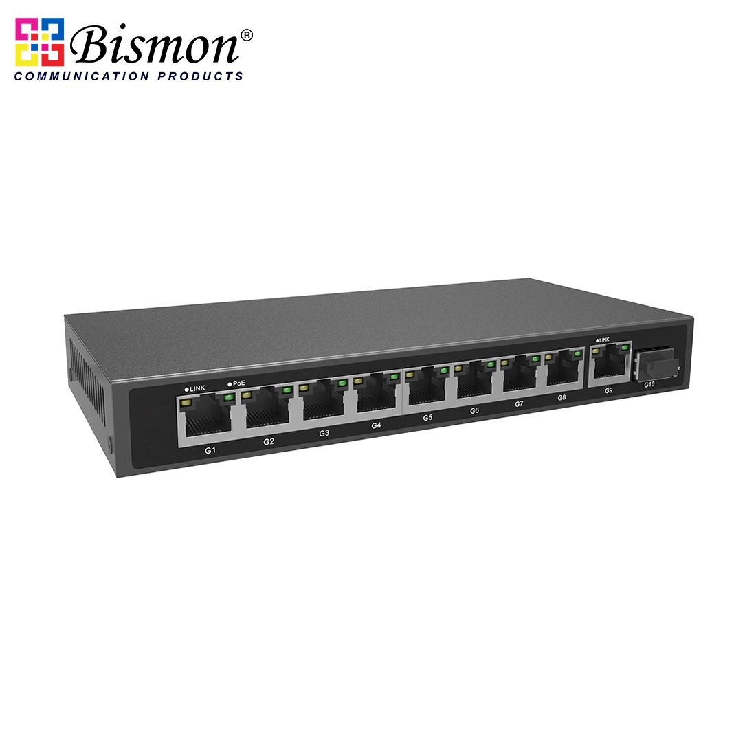 9*10/100/1000M?RJ45 ports and 1*1000M SFP PoE switch