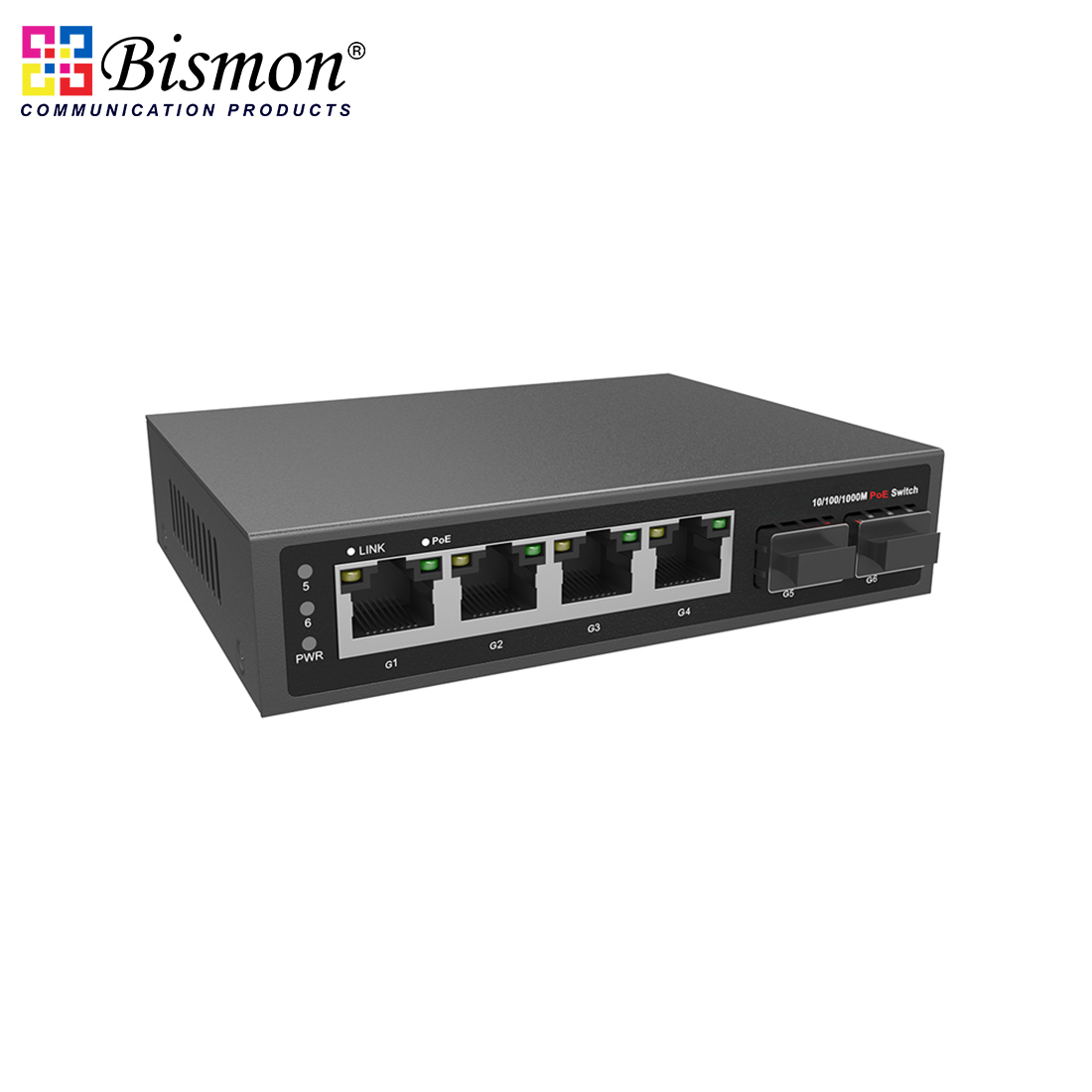4*10/100/1000 RJ45 ports and 2*1000M uplink fiber SFP bt PoE fiber switch
