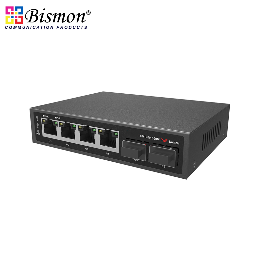 4*10/100/1000 RJ45 ports and 2*1000M uplink fiber SFP bt PoE fiber switch