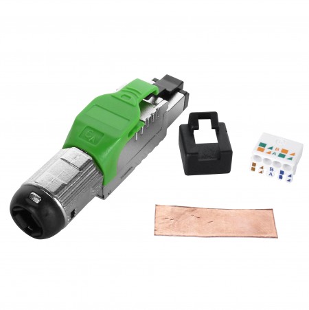 Cat.6A Toolless Termination plug shielded (Green color)