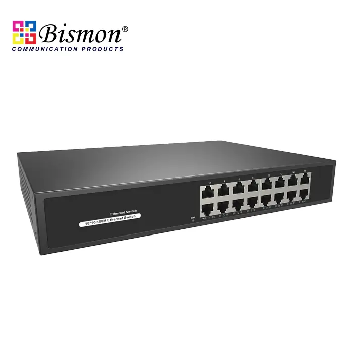 16*10/100M RJ45 ports Unmanaged Ethernet switch