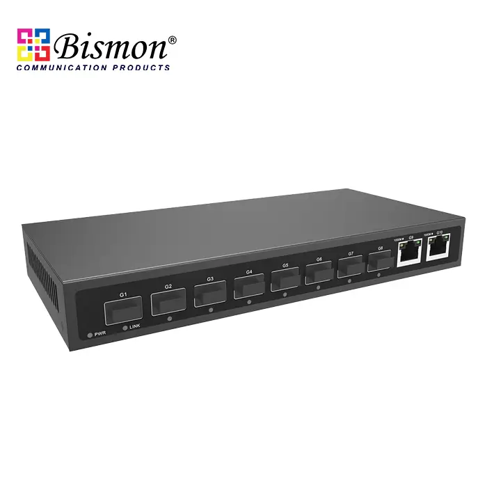 2*10/100/1000M RJ45 ports and 8*1000M uplink SFP ports Unmanaged Ethernet switch