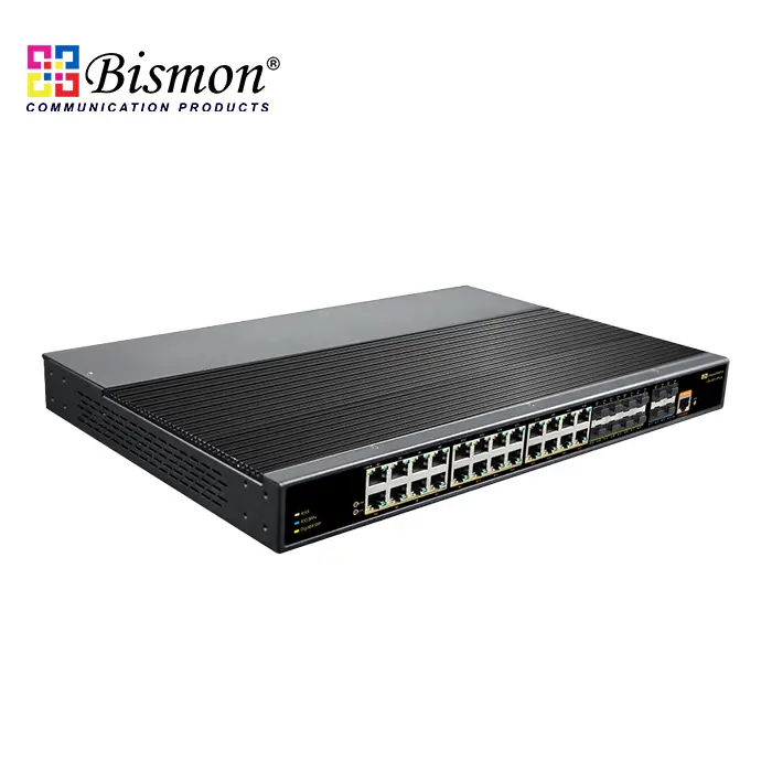 24*10/100/1000M RJ45, 8-SFP slot and 4*1/10G SFP+ slot ports L3 managed Switch
