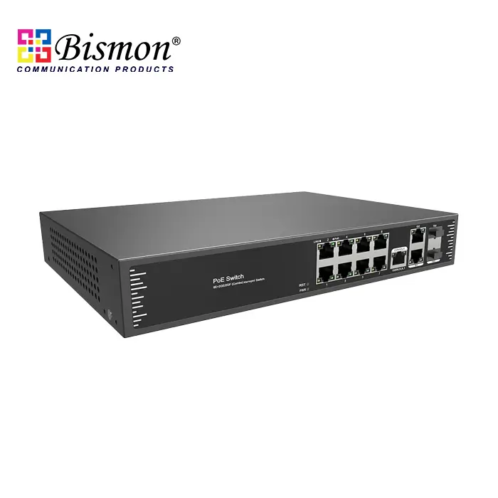 8*10/100M RJ45 ports and 2*10/100/1000M and 2*1000M uplink SFP managed PoE switch