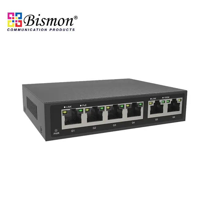 4*10/100/1000M PoE and 2*10/100/1000M Uplink RJ45 Unmanaged (110W)