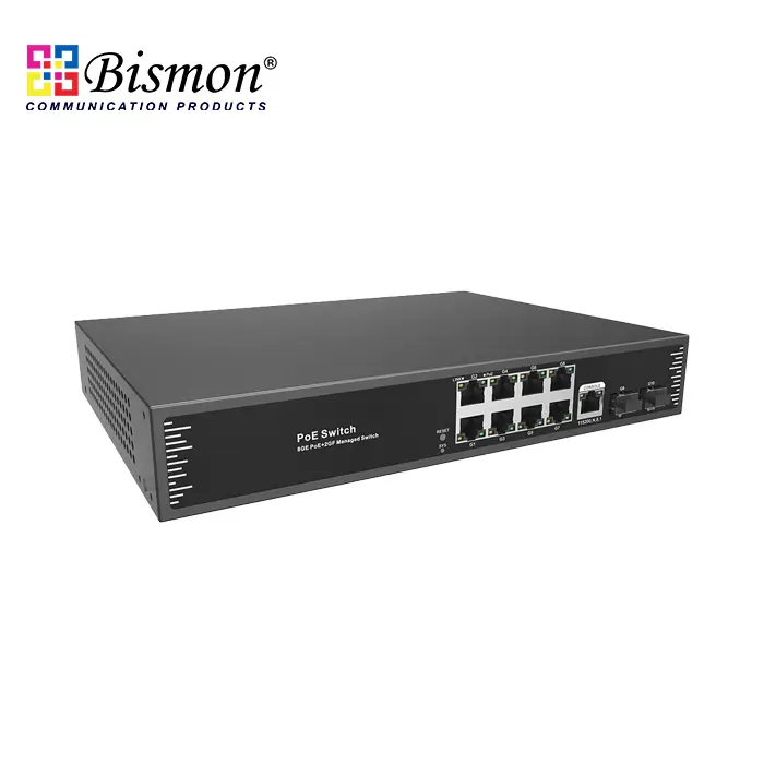8 Ports RJ45 10/100/1000M with 2 SFP uplink PoE Managed Switch (130W)