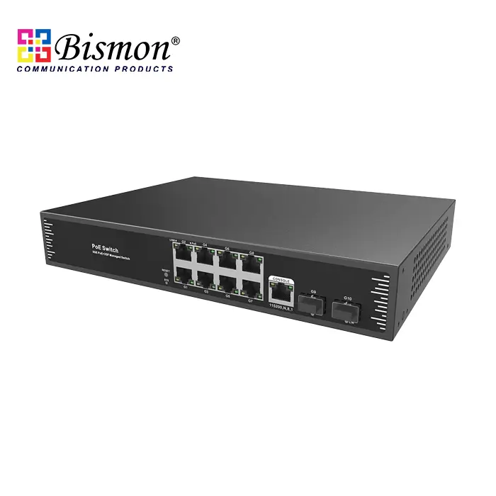 8 Ports RJ45 10/100/1000M with 2 SFP uplink PoE Managed Switch (130W)