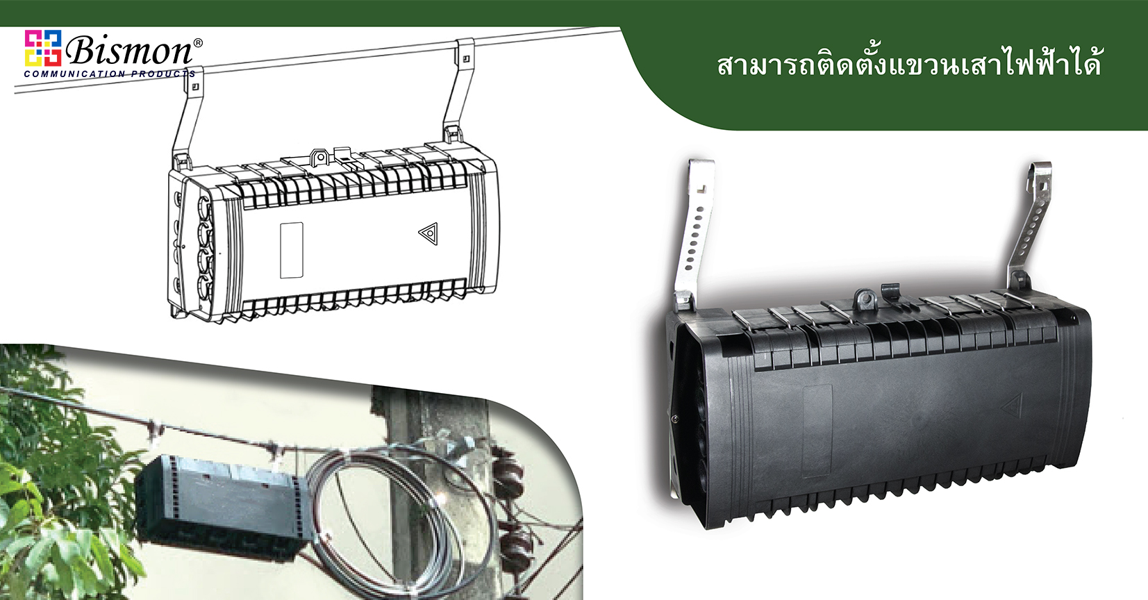 Closure fiber optic 48 Core Inline Clamp type