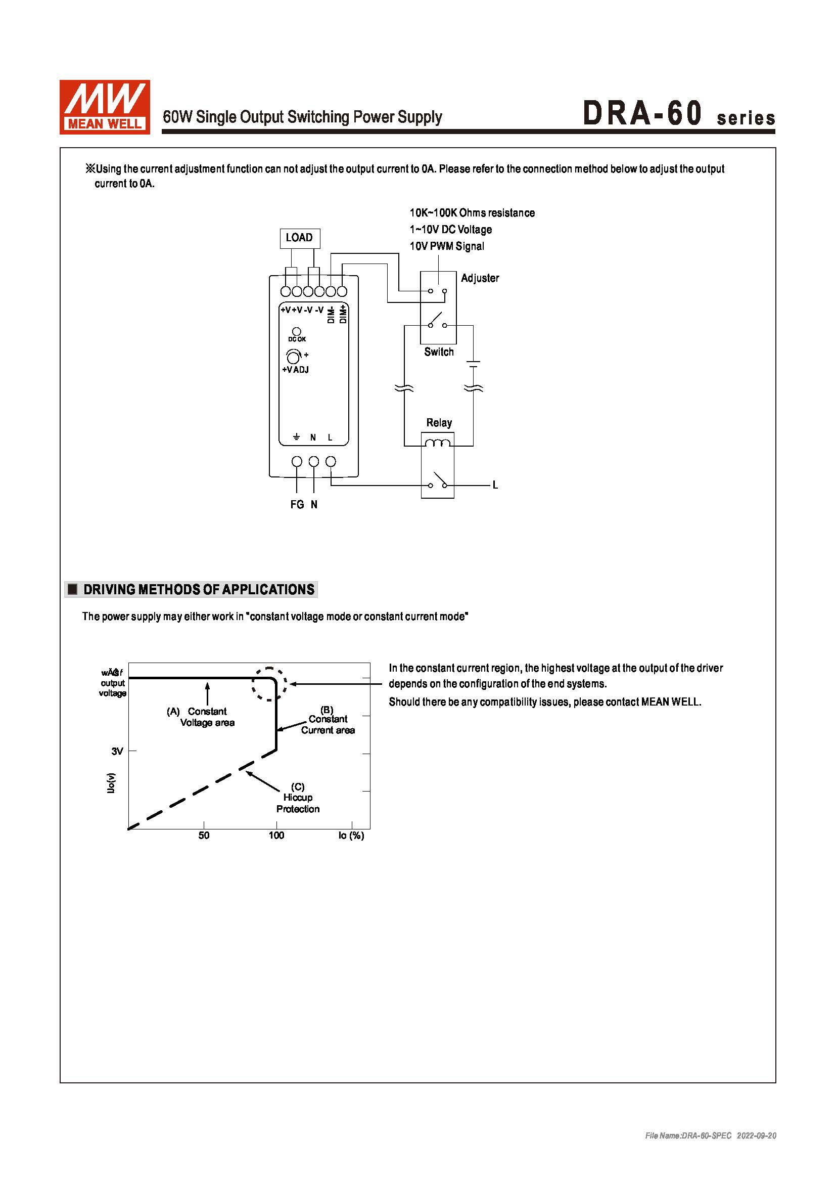 (Meanwell)Industrial DIN-Rail Power adapter 60W Single Output Switching Power Supply DRA-60-12