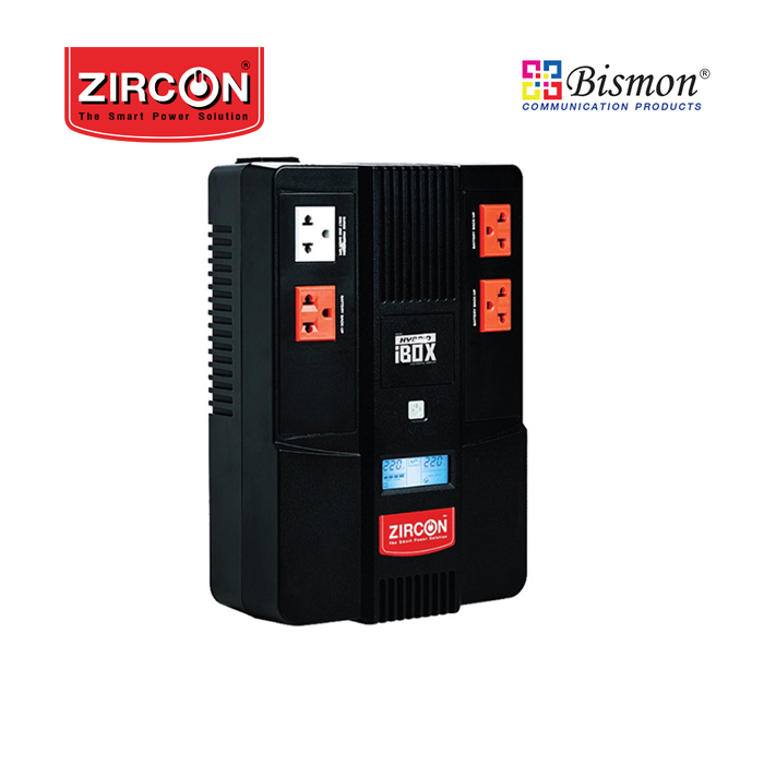 เครื่องสำรองไฟ Zircon Line Interactive UPS/ Hybrid Ibox/ 1000VA/550W/ Digital Display, Hot Swapp. (Tower type)