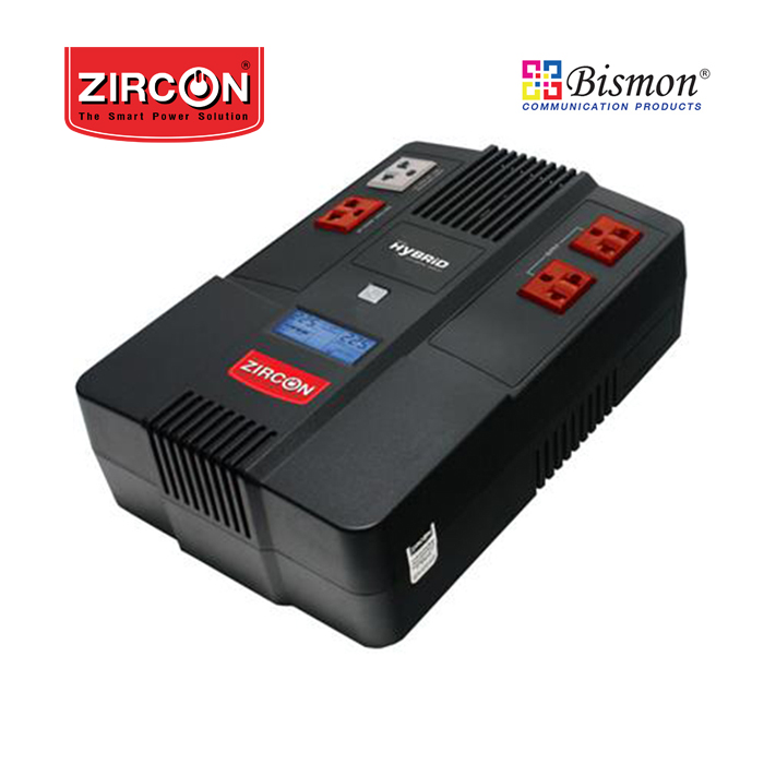 เครื่องสำรองไฟ Zircon Line Interactive UPS/ Hybrid Ibox/ 1000VA/550W/ Digital Display, Hot Swapp. (Tower type)