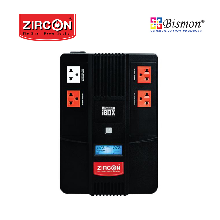 เครื่องสำรองไฟ Zircon Line Interactive UPS/ Hybrid Ibox/ 1000VA/550W/ Digital Display, Hot Swapp. (Tower type)
