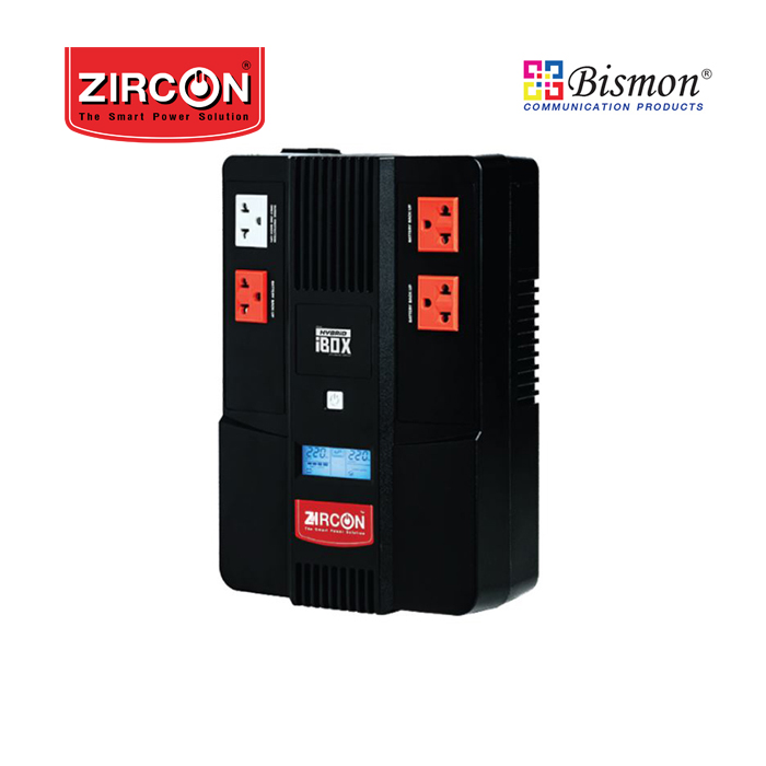 เครื่องสำรองไฟ Zircon Line Interactive UPS/ Hybrid Ibox/ 1000VA/550W/ Digital Display, Hot Swapp. (Tower type)