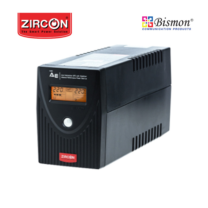 เครื่องสำรองไฟ Zircon AE_1000VA/550W Zircon Line Interactive UPS/ A.e./ 1000VA/550W/ Digital Display