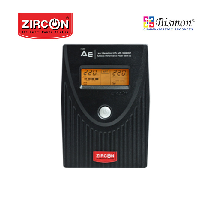 เครื่องสำรองไฟ Zircon AE_1000VA/550W Zircon Line Interactive UPS/ A.e./ 1000VA/550W/ Digital Display