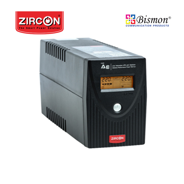 เครื่องสำรองไฟ Zircon AE_1000VA/550W Zircon Line Interactive UPS/ A.e./ 1000VA/550W/ Digital Display