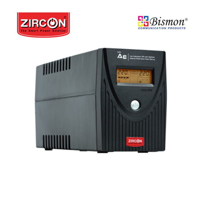 เครื่องสำรองไฟ Zircon AE_1000VA/550W Zircon Line Interactive UPS/ A.e./ 1000VA/550W/ Digital Display